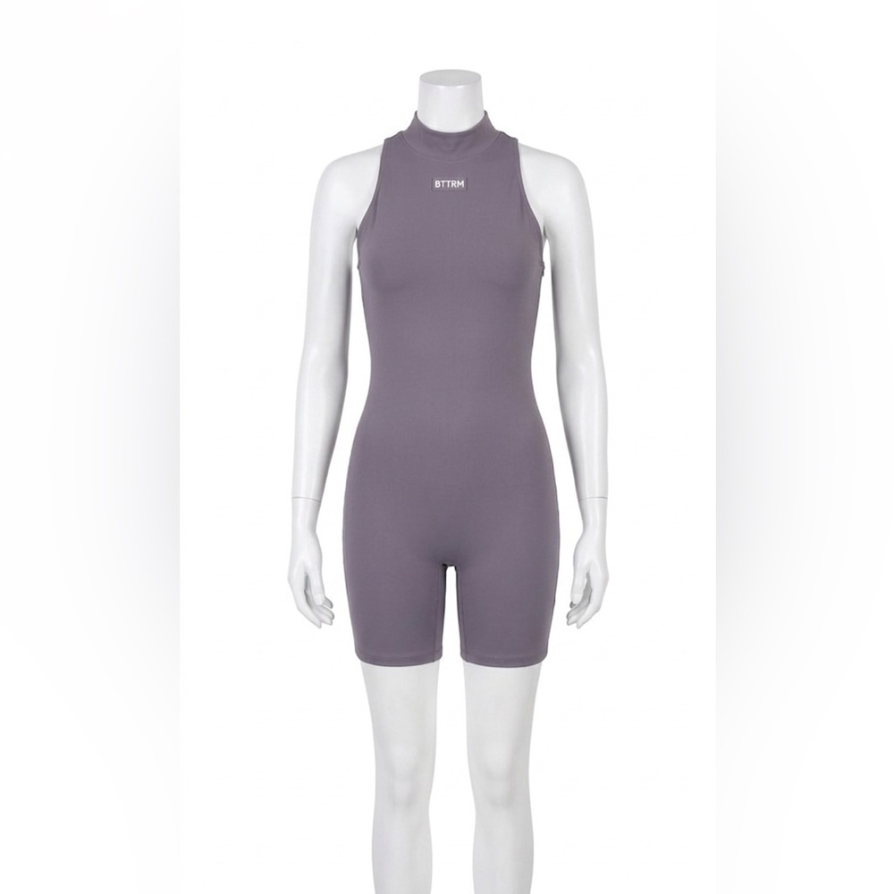 Better Me BTTRM Mauve Taupe Mock Romper Zip-Back Onesie Sleeveless Women’s M
